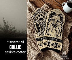 Collie, langhår strikkevotter