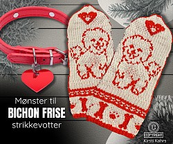 Bichon frise strikkevotter