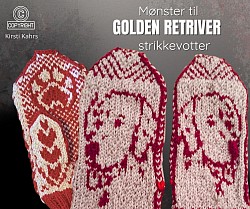 Golden retriever strikkevotter